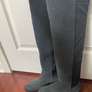 Blondo Gray Suede Over the Knee Boots